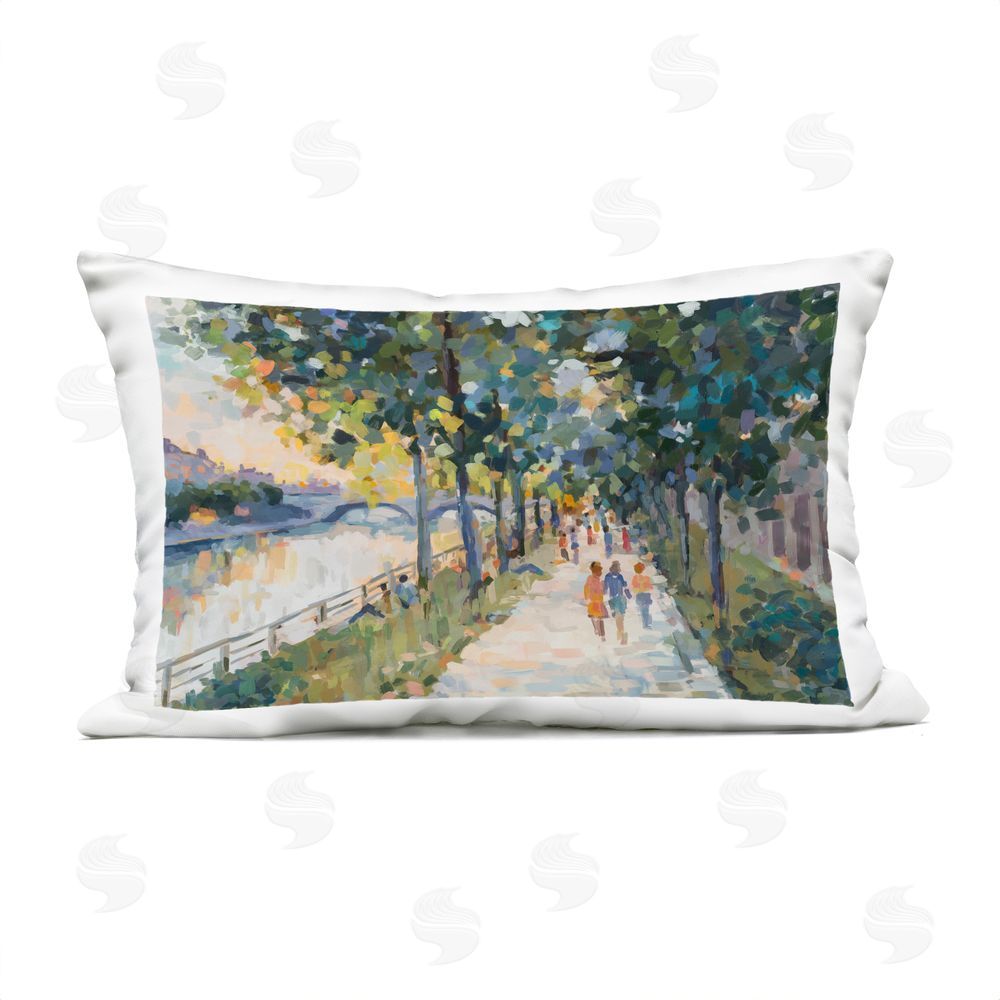 Ziwei Li Impression of River Pathway Outdoor Quick-Dry Polyester Lumbar Pillow