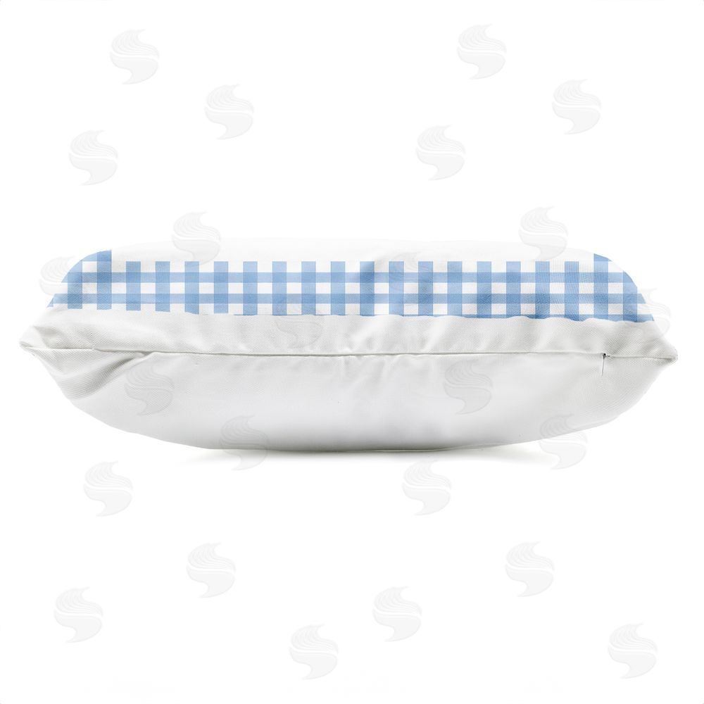 Ziwei Li Nautical Knot with Gingham Outdoor Quick-Dry Polyester Lumbar Pillow Zipper Detail