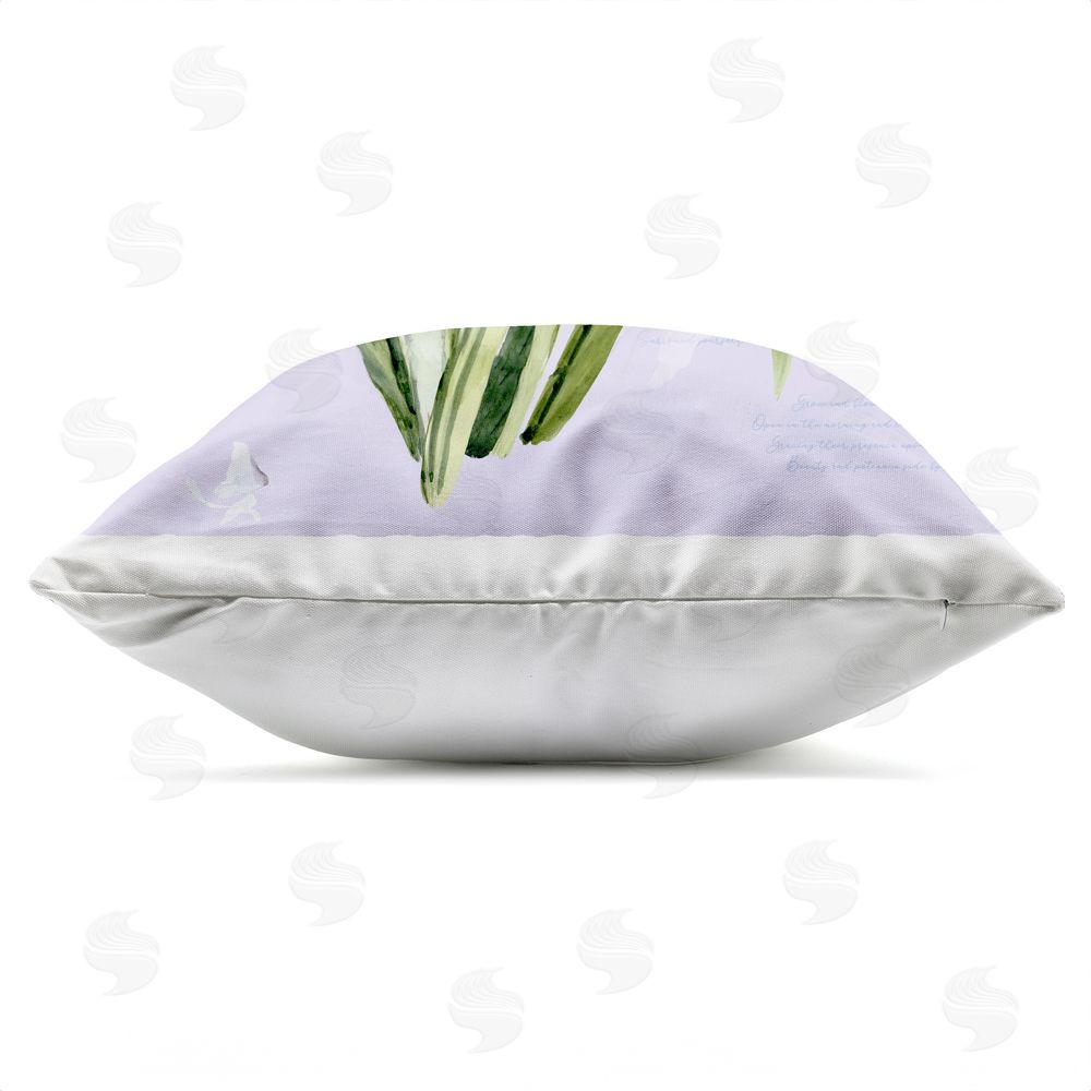 Susan Winget Snowdrops with Vintage Writings Outdoor Quick-Dry Polyester Square Throw Pillow Zipper Detail