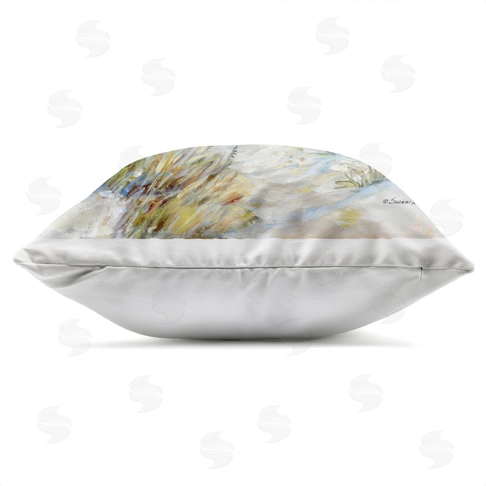 Susan Winget Beach Path Seagulls Overhead Outdoor Quick-Dry Polyester Square Throw Pillow Zipper Detail