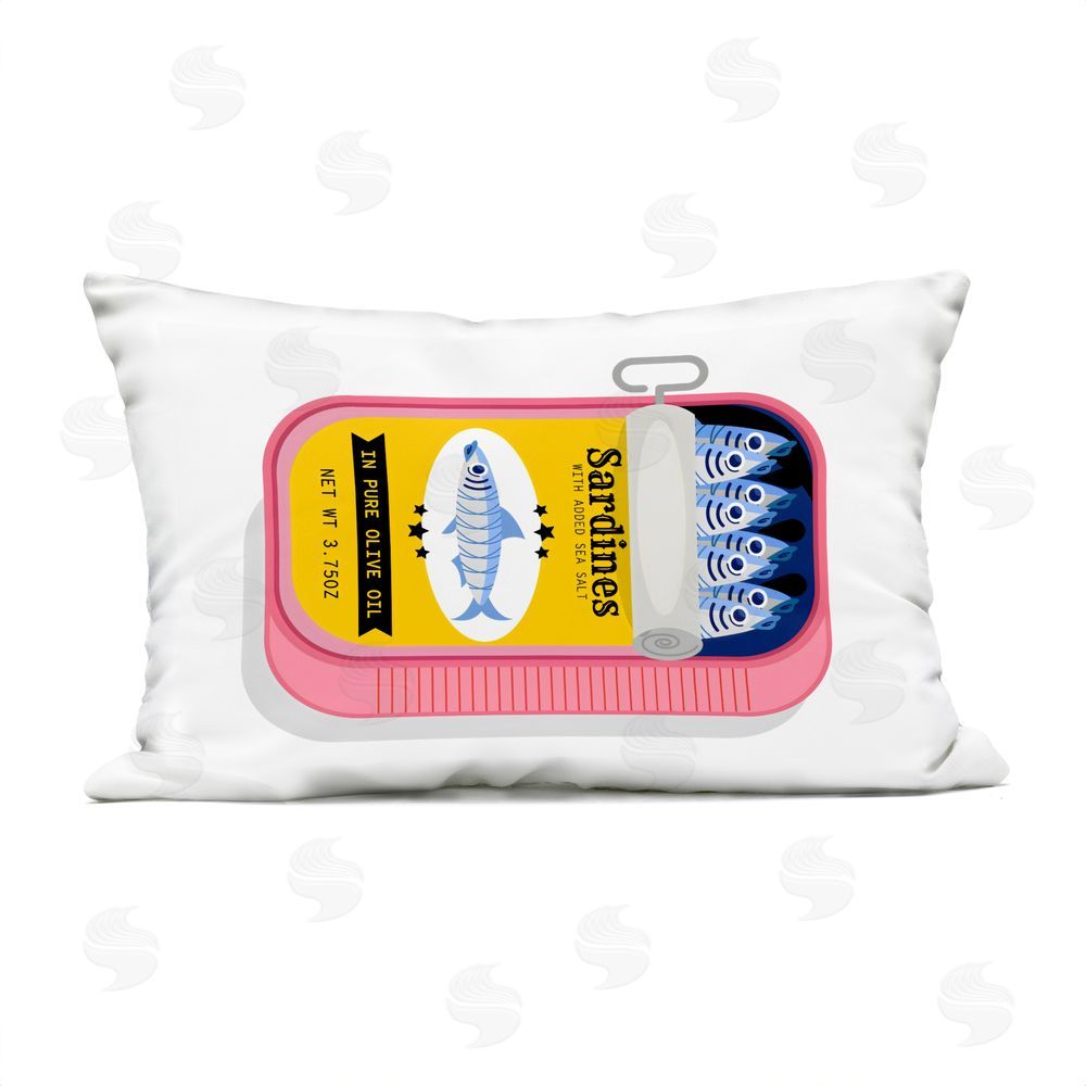 Creative Studio Retro Can of Sardines Outdoor Printed Lumbar Throw Pillow