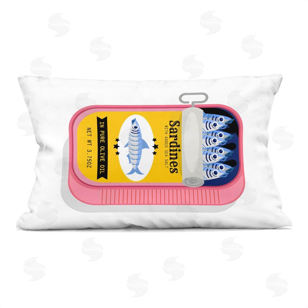 Creative Studio Retro Can of Sardines Printed Lumbar Throw Pillow