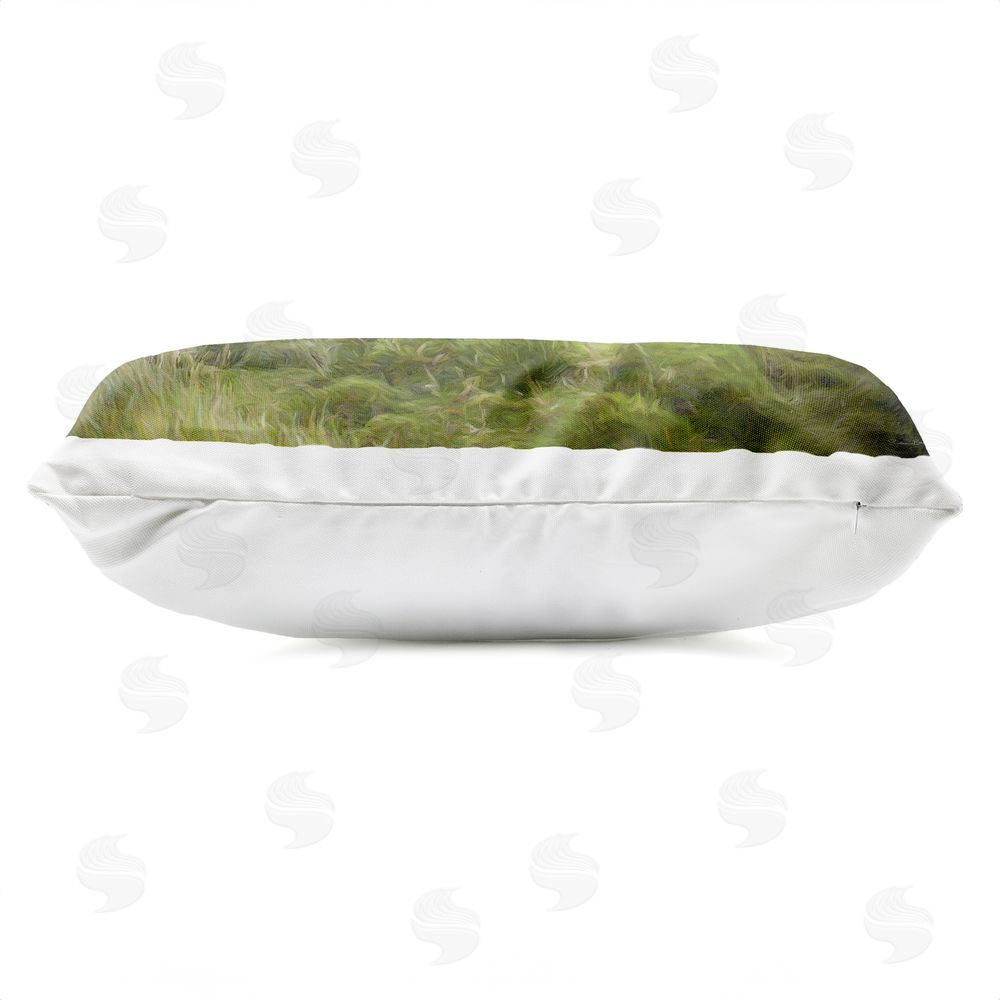 Susan Ball Free Spirit Horses in Pasture Outdoor Quick-Dry Polyester Lumbar Pillow Zipper Detail