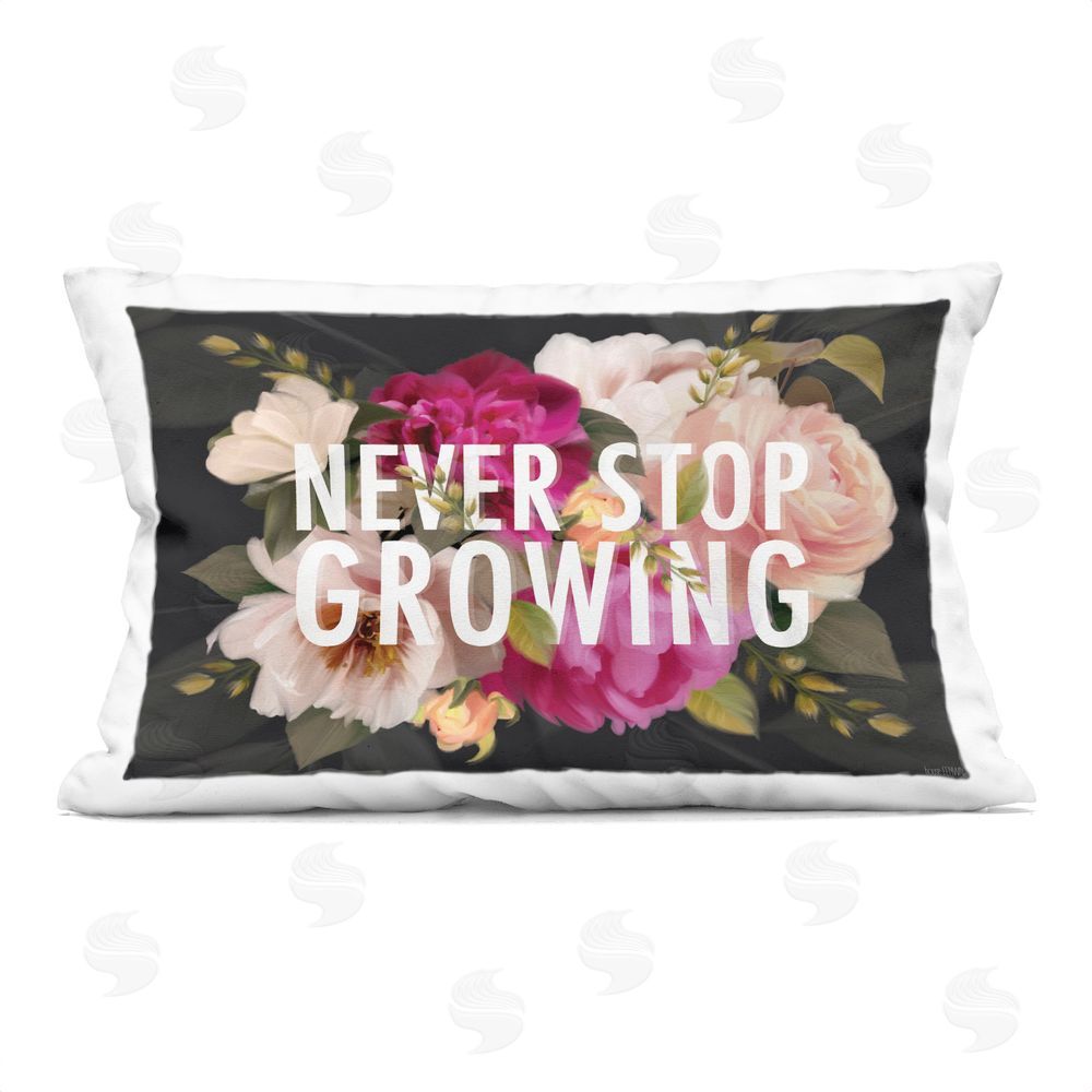 House Fenway Never Stop Growing Blooms Indoor Plush Polyester Lumbar Pillow
