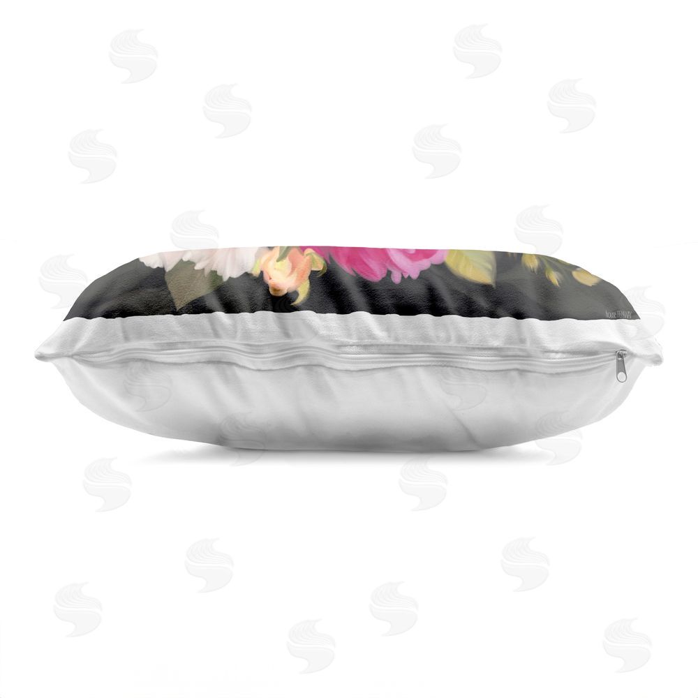 House Fenway Never Stop Growing Blooms Indoor Plush Polyester Lumbar Pillow Zipper Detail