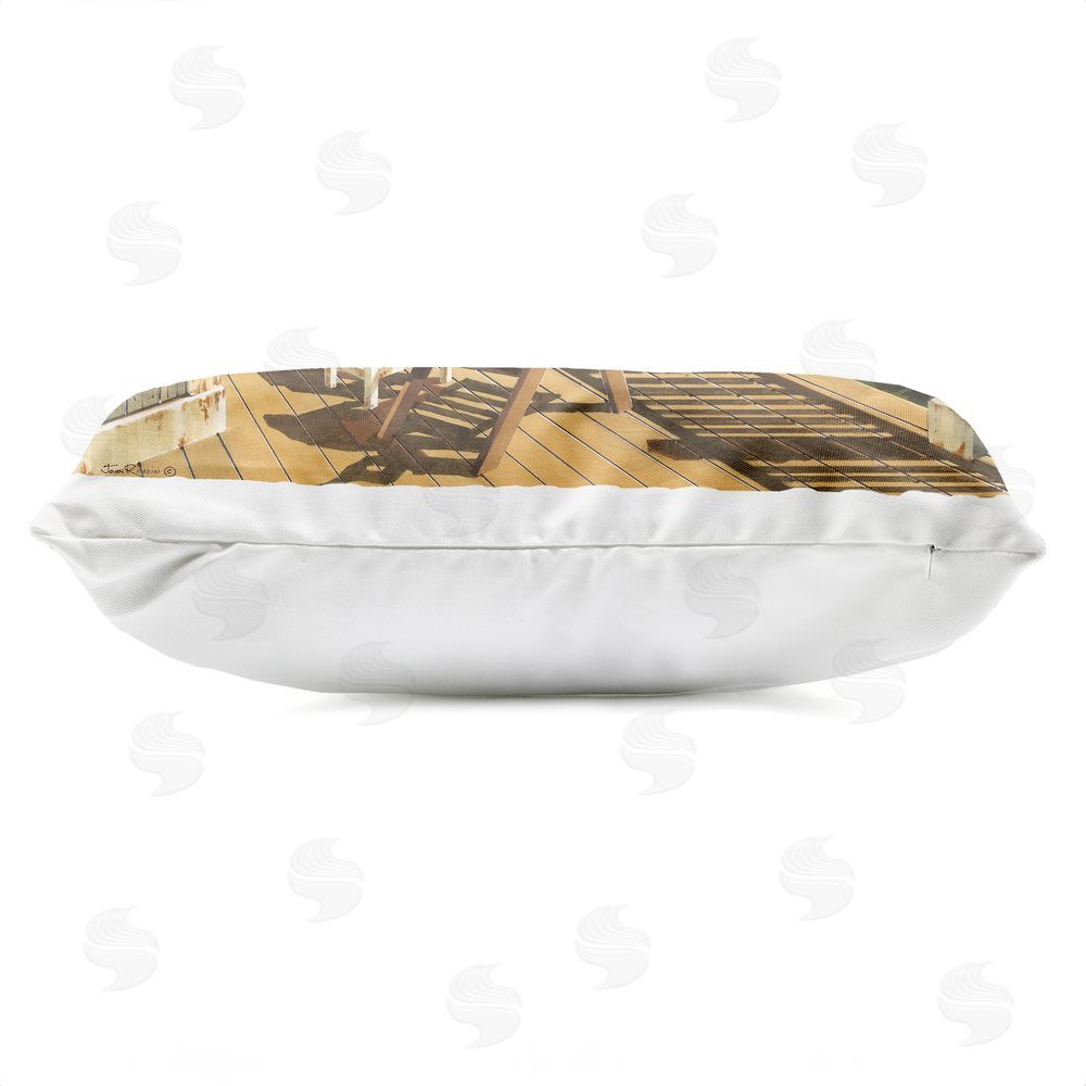 John Rossini Sunlit Coastal Porch Comfort Outdoor Quick-Dry Polyester Lumbar Pillow Zipper Detail
