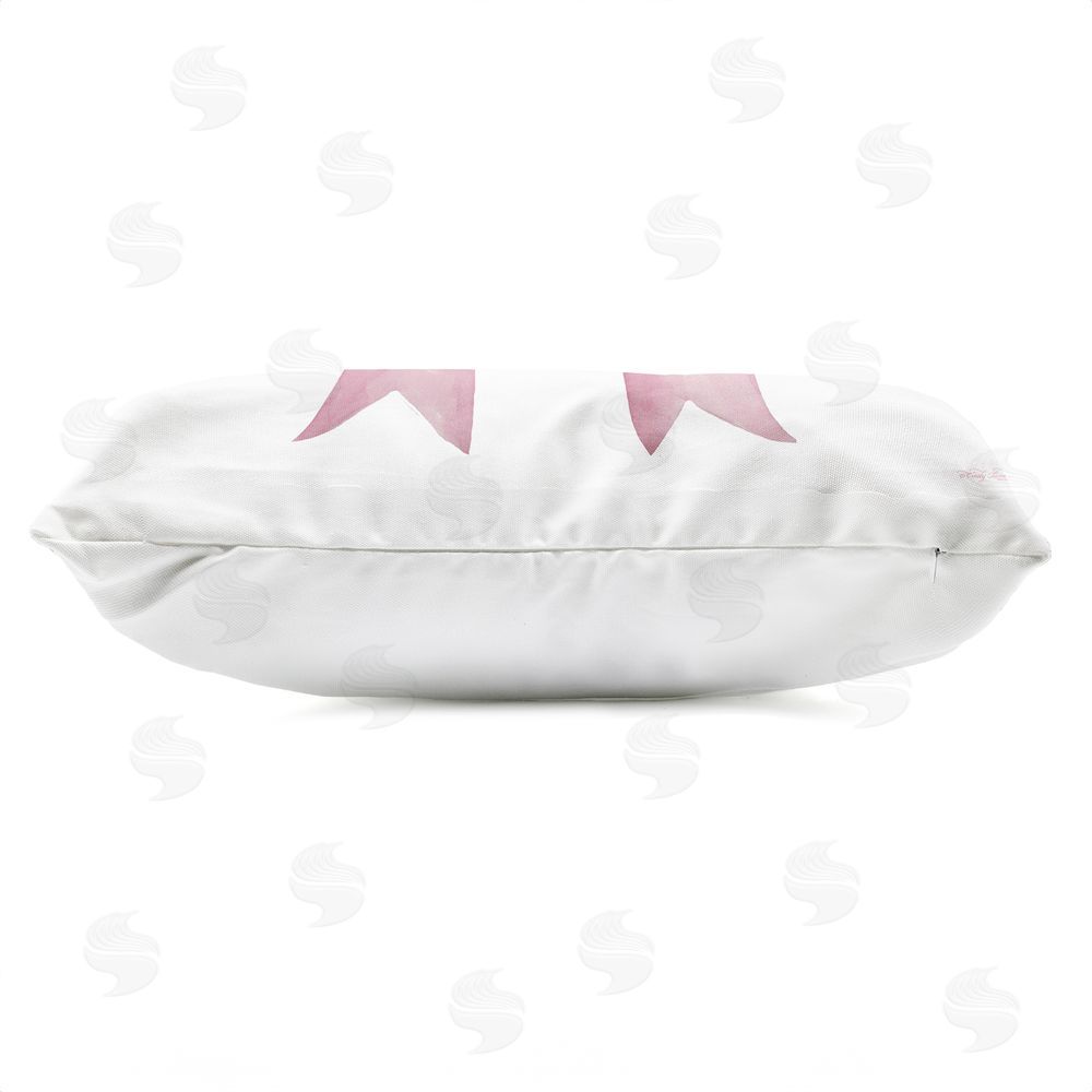 Cindy Jacobs I Like Big Bows Pink Ribbon Outdoor Quick-Dry Polyester Lumbar Pillow Zipper Detail