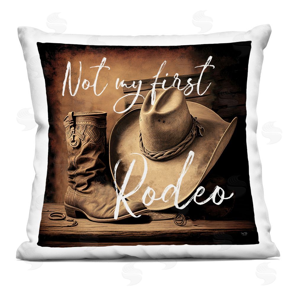 Lux + Me Designs Not My First Rodeo Indoor Plush Polyester Square Throw Pillow