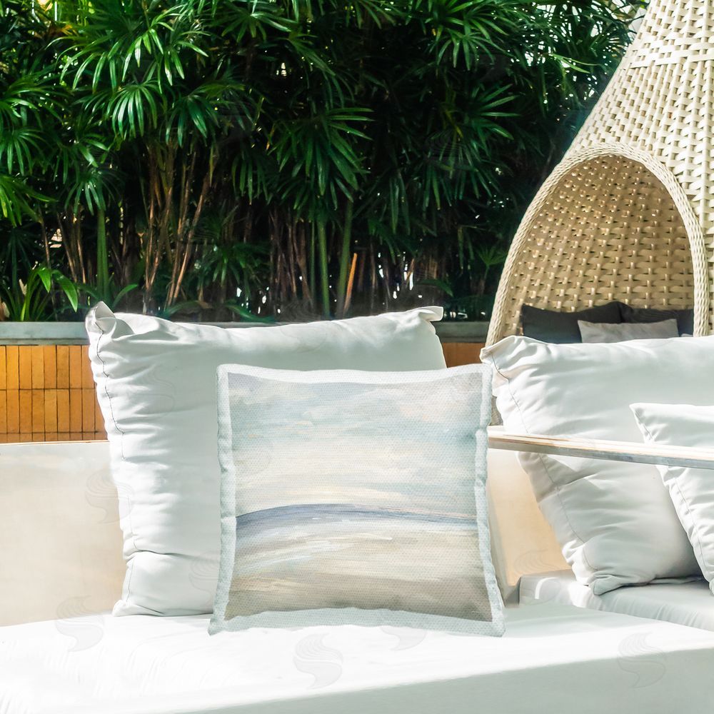 Amber Sterling The Quiet Edge Outdoor Quick-Dry Polyester Printed Square Pillow on Patio