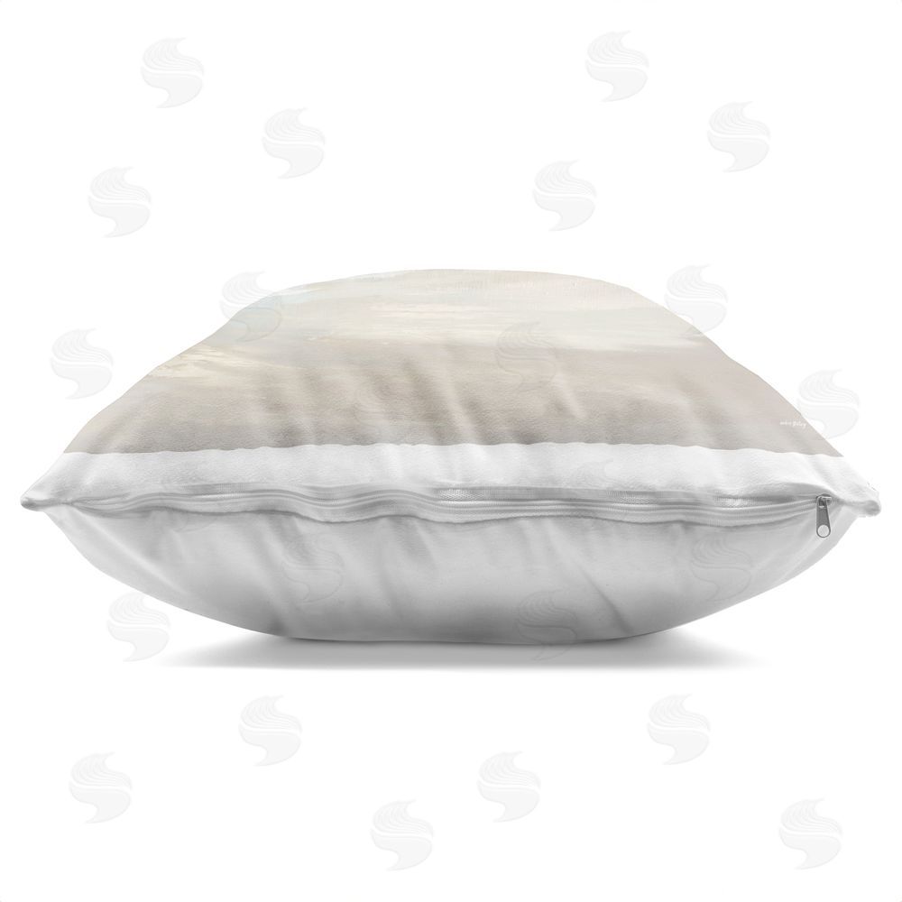 Amber Sterling The Quiet Edge Indoor Plush Polyester Square Throw Pillow Zipper Detail