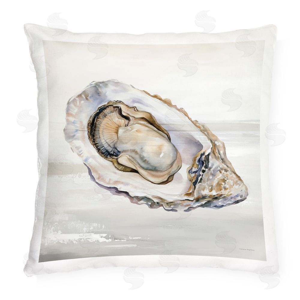 Svetlana Aleynikova Oceanic Oyster in Neutrals Outdoor Quick-Dry Polyester Square Throw Pillow