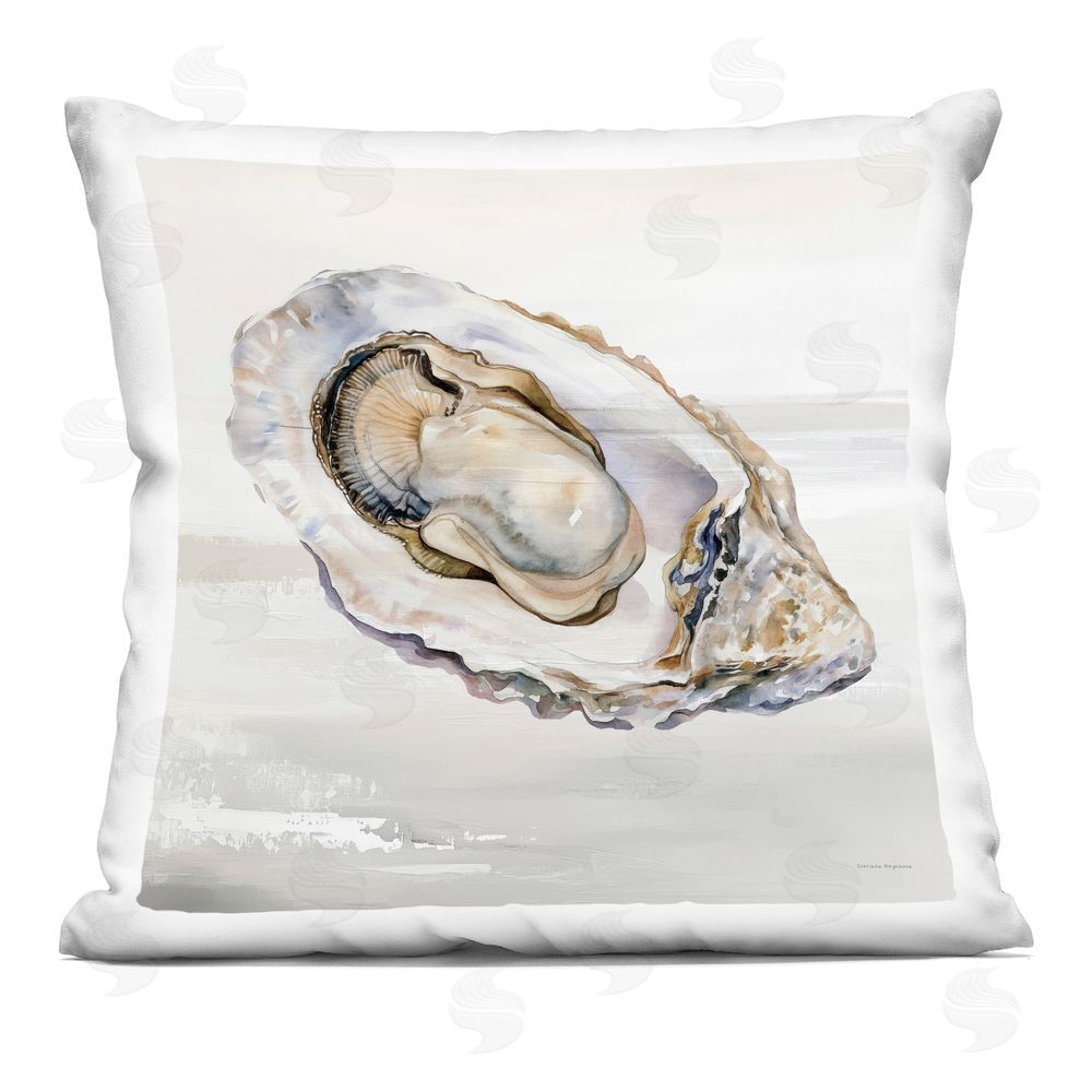 Svetlana Aleynikova Oceanic Oyster in Neutrals Indoor Plush Polyester Square Throw Pillow