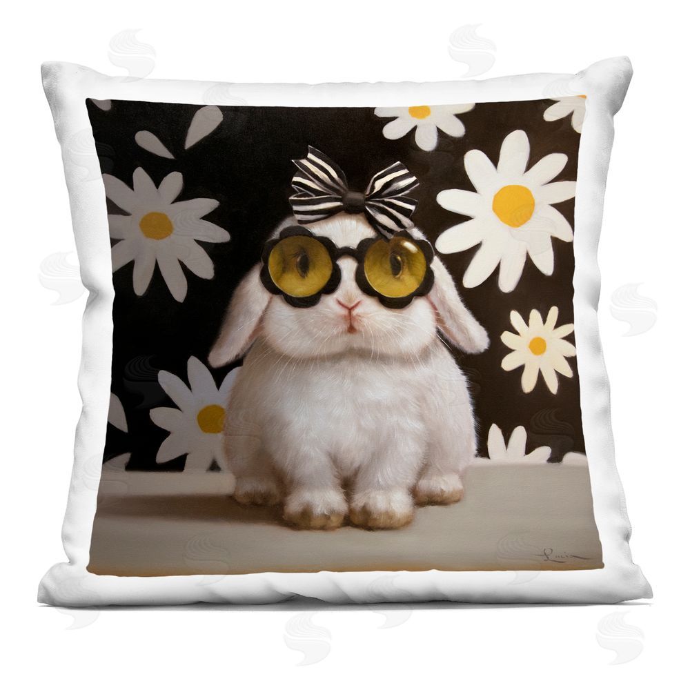 Lucia Heffernan Boopsie Daisy Bunny Square Plush Polyester Throw Pillow