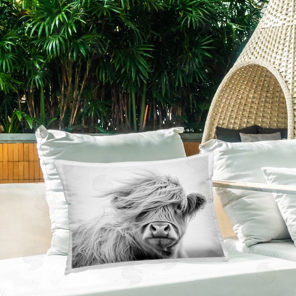 Tina LeCour Easy Breezy Highland Lumbar Outdoor Quick-Dry Polyester Throw Pillow on Seat