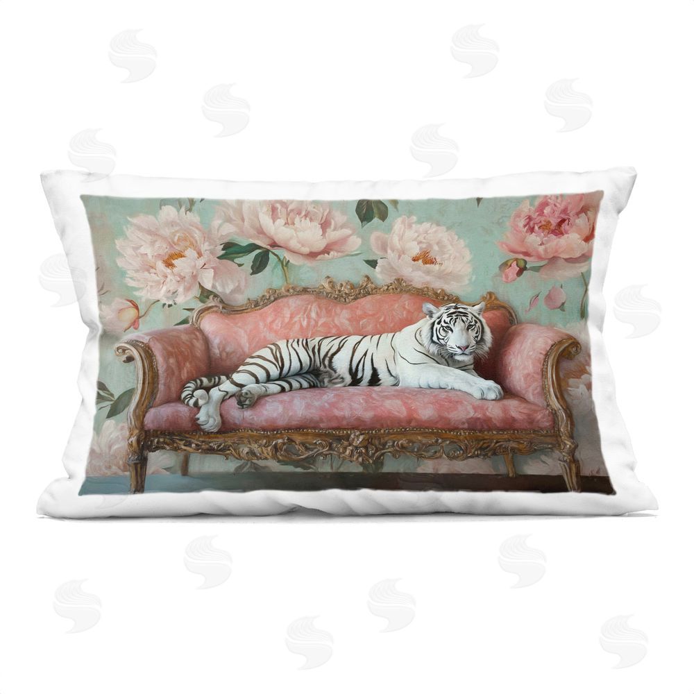Tina LeCour Where The Tiger Dreams Square Outdoor Quick-Dry Polyester Throw Pillow
