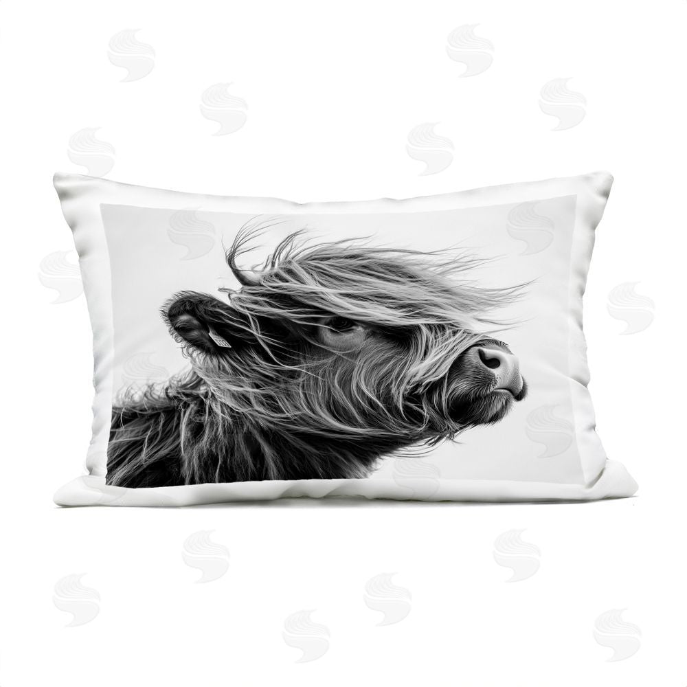 Tina LeCour Handsome Highland Portrait Lumbar Outdoor Quick-Dry Polyester Throw Pillow