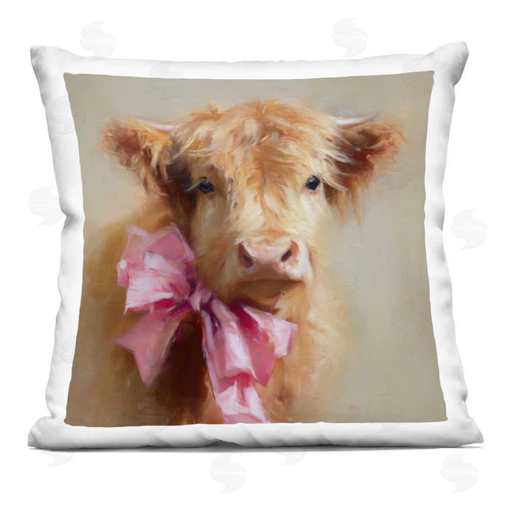 Tina LeCour Little Highland Sweetheart Square Plush Polyester Throw Pillow