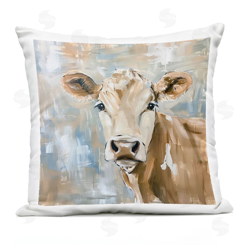 Tina LeCour The Brown Cow Abstract Square Outdoor Quick-Dry Polyester Throw Pillow