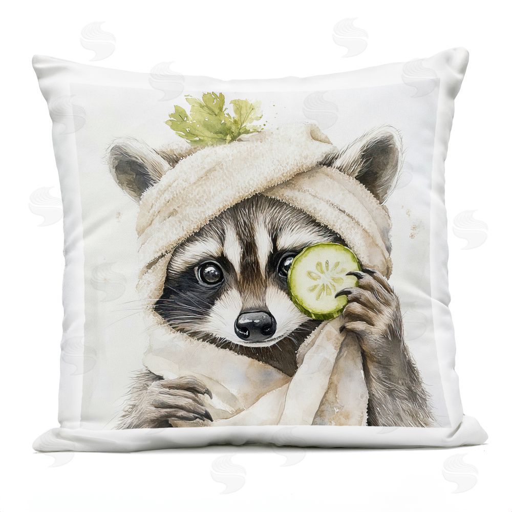 Tina LeCour Time To Depuff Self Care Square Outdoor Quick-Dry Polyester Throw Pillow