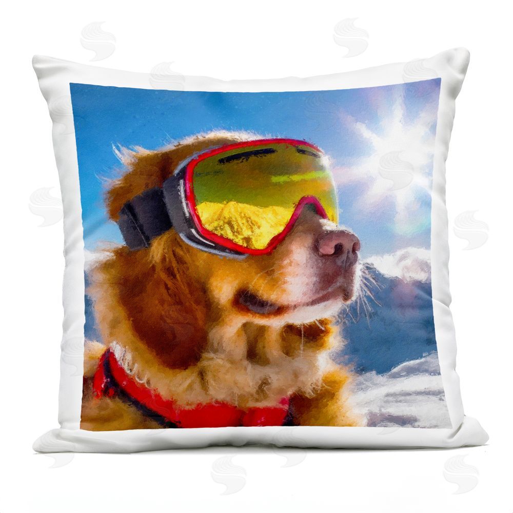 Sean Parnell Ski Goggles Retriever Outdoor Quick-Dry Polyester Square Throw Pillow