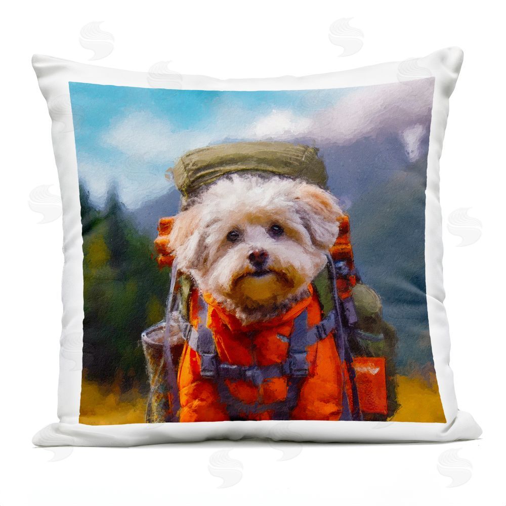Sean Parnell Adventuring Hiker Dog Outdoor Quick-Dry Polyester Square Throw Pillow