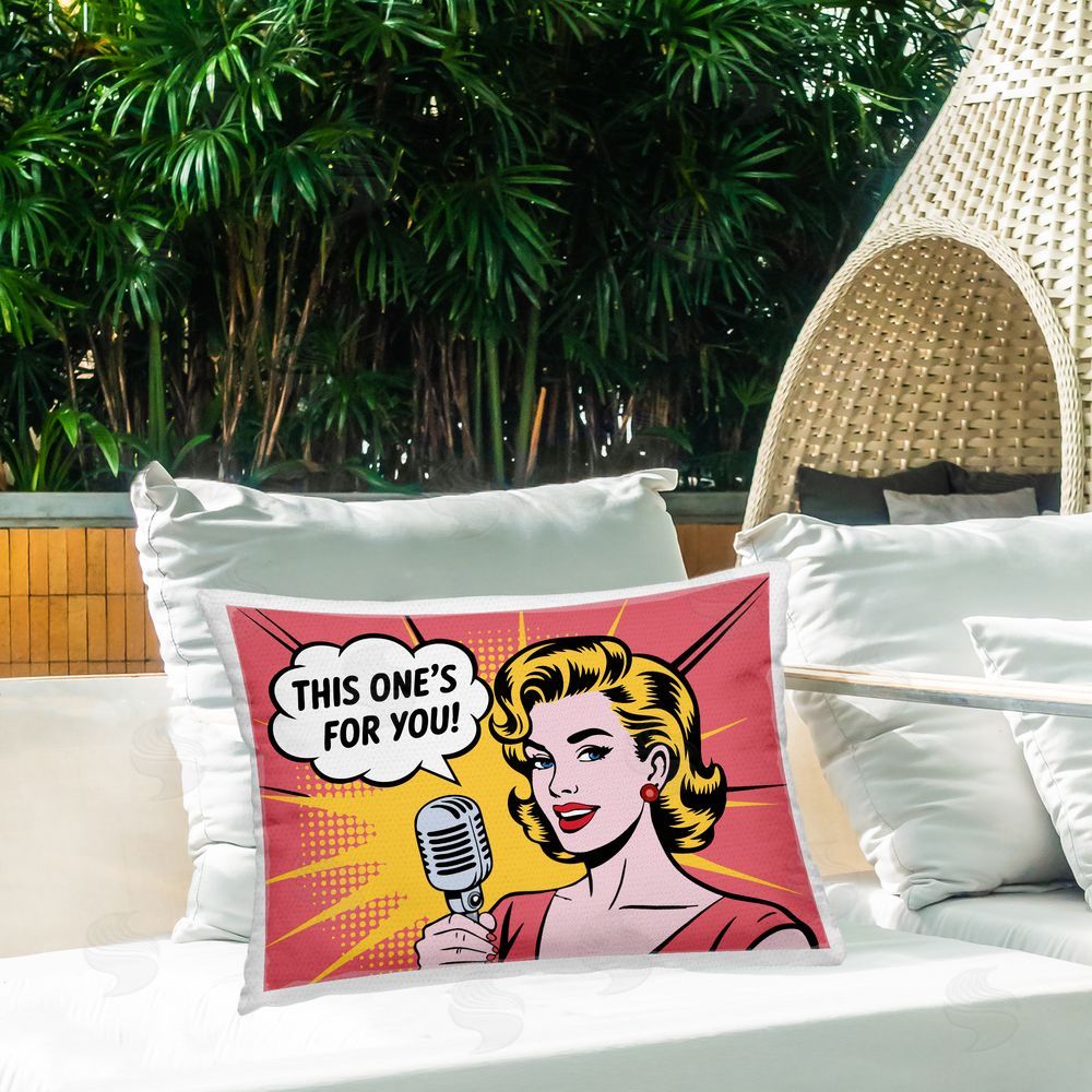 Andreas Magnusson This One's For You Outdoor Quick-Dry Polyester Printed Lumbar Pillow on Patio