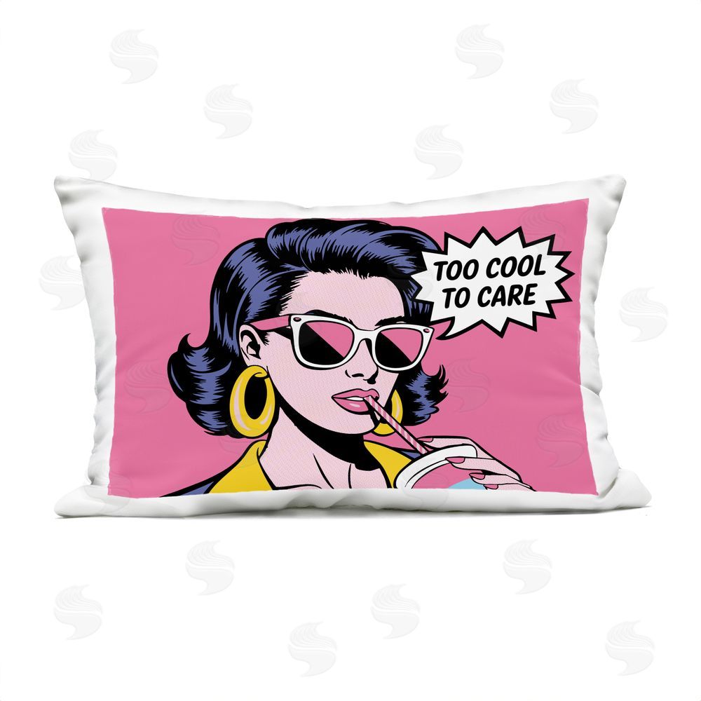 Andreas Magnusson Too Cool To Care Iconic Lumbar Outdoor Quick-Dry Polyester Throw Pillow