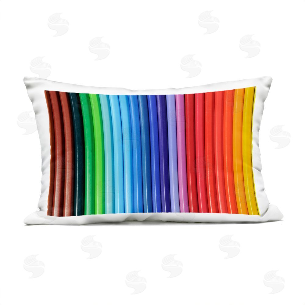 Tom Quartermaine Colored Pencil Lineup Outdoor Quick-Dry Polyester Lumbar Pillow