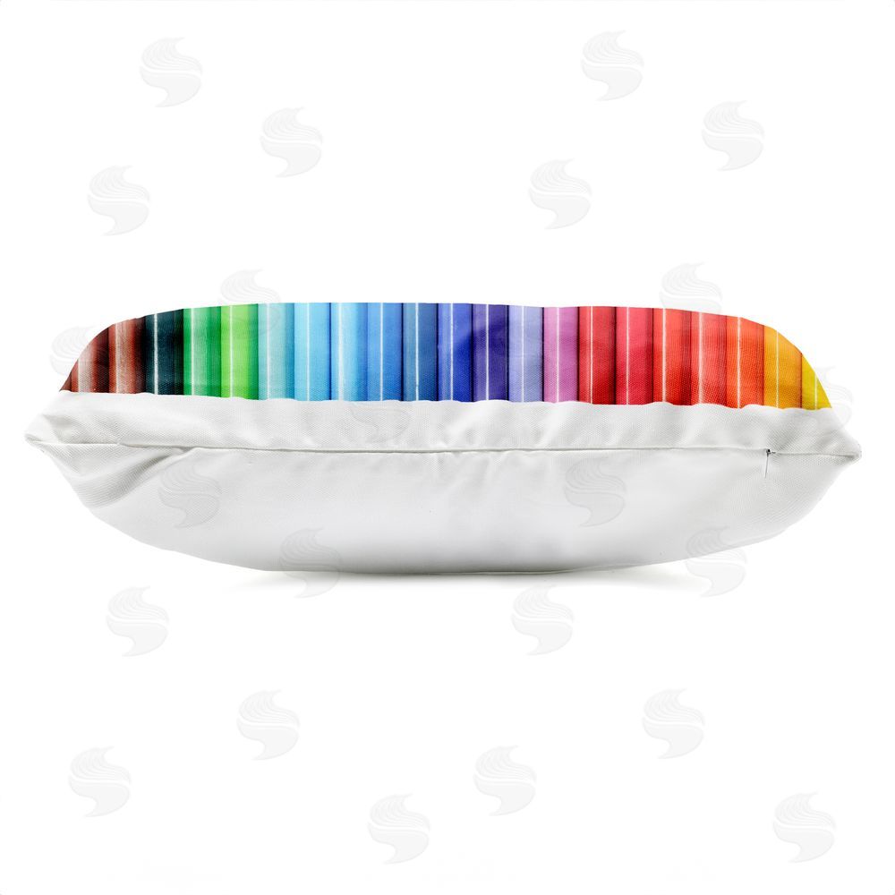 Tom Quartermaine Colored Pencil Lineup Outdoor Quick-Dry Polyester Lumbar Pillow Zipper Detail