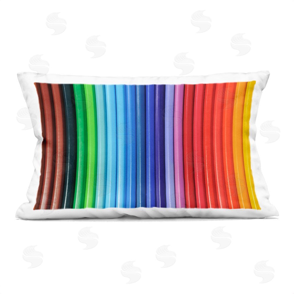 Tom Quartermaine Colored Pencil Lineup Indoor Plush Polyester Lumbar Pillow
