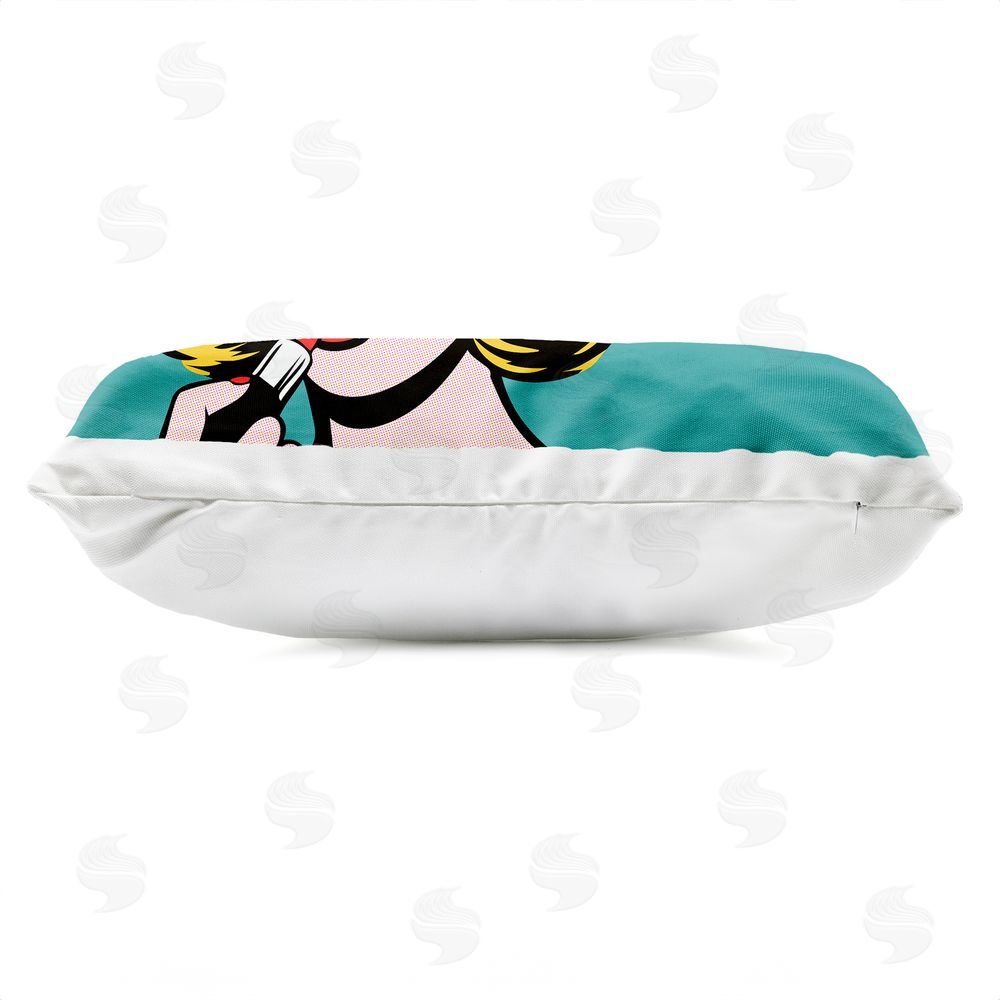 Andreas Magnusson Ready To Slay Lipstick Outdoor Quick-Dry Polyester Lumbar Pillow Zipper Detail