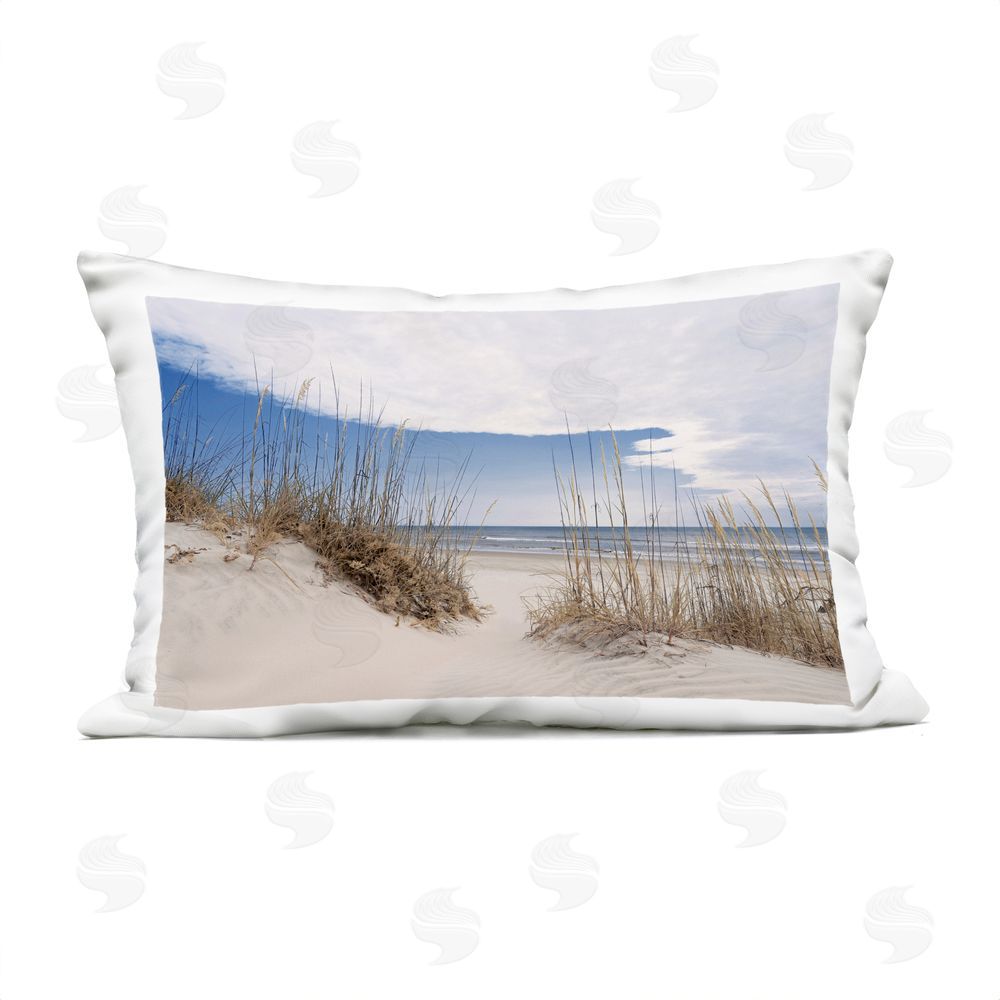 Natalie Carpentieri Sea Oats Along Sandy Dunes Outdoor Quick-Dry Polyester Lumbar Pillow