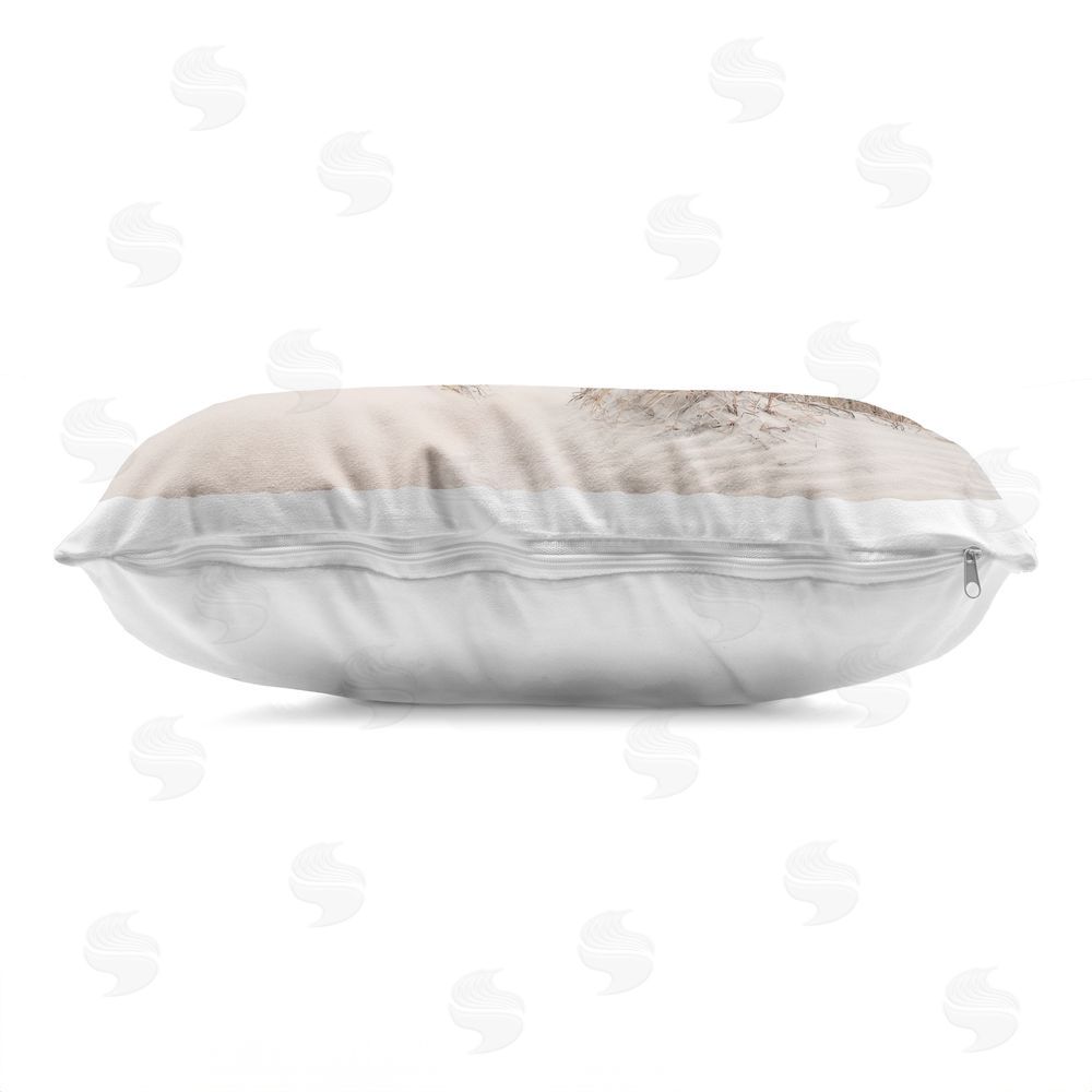 Natalie Carpentieri Sea Oats Along Sandy Dunes Indoor Plush Polyester Lumbar Pillow Zipper Detail
