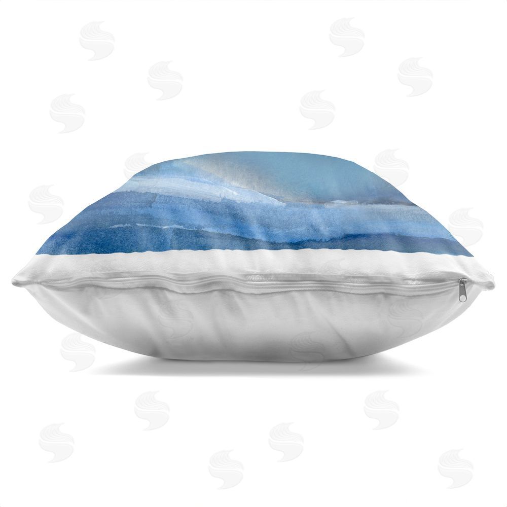 Susan Jill Calm Seas under Soft Sky Indoor Plush Polyester Square Throw Pillow Zipper Detail