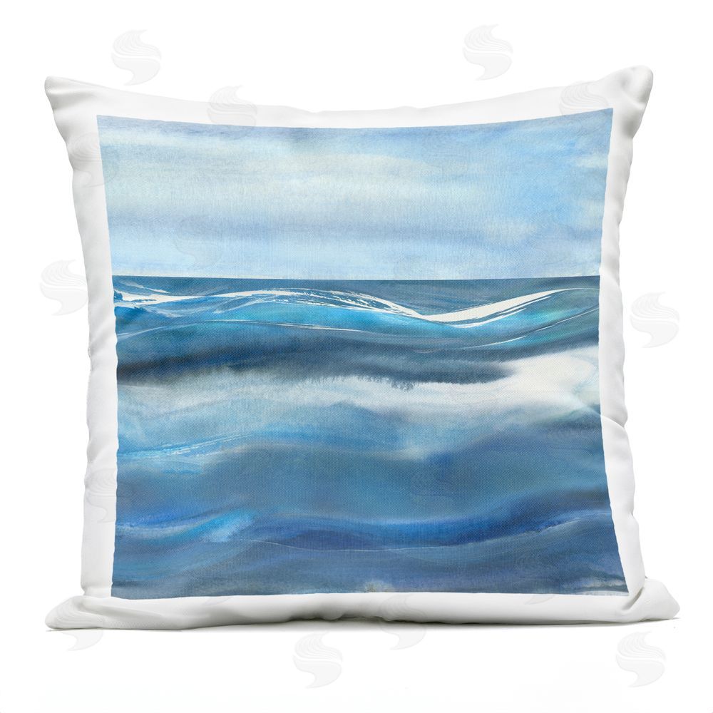 Susan Jill Calm Expanse of Ocean Waves Outdoor Quick-Dry Polyester Square Throw Pillow