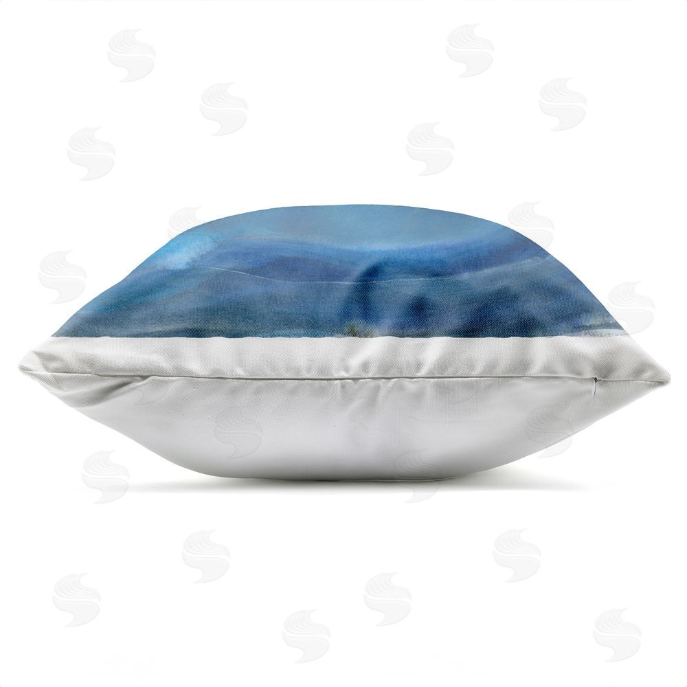 Susan Jill Calm Expanse of Ocean Waves Outdoor Quick-Dry Polyester Square Throw Pillow Zipper Detail