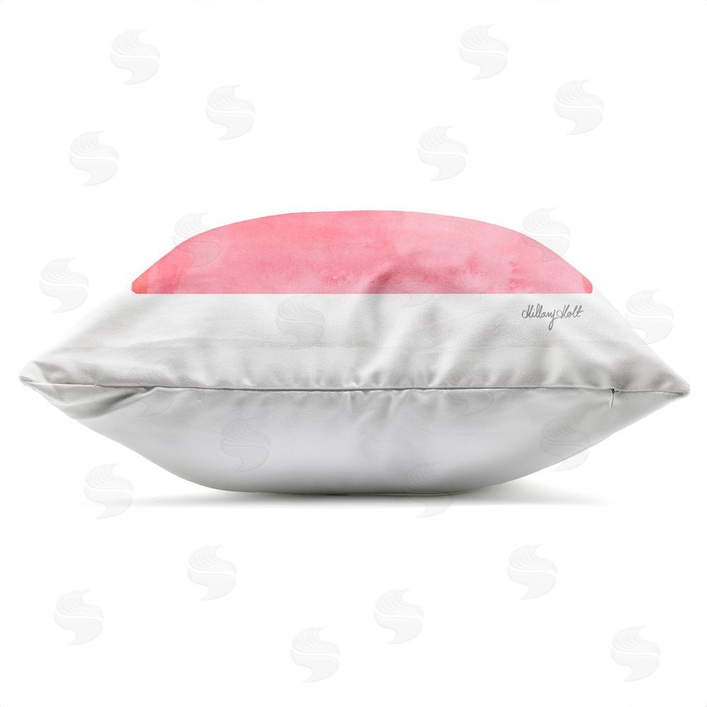 Hillary Holt Elegant Coral Handbag Outdoor Quick-Dry Polyester Square Throw Pillow Zipper Detail