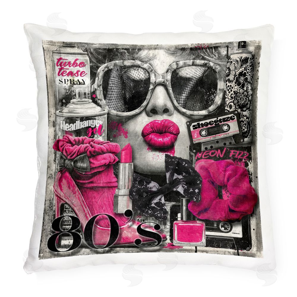 Annabelle Hall Neon Lips & 80's Glamour Outdoor Quick-Dry Polyester Square Throw Pillow