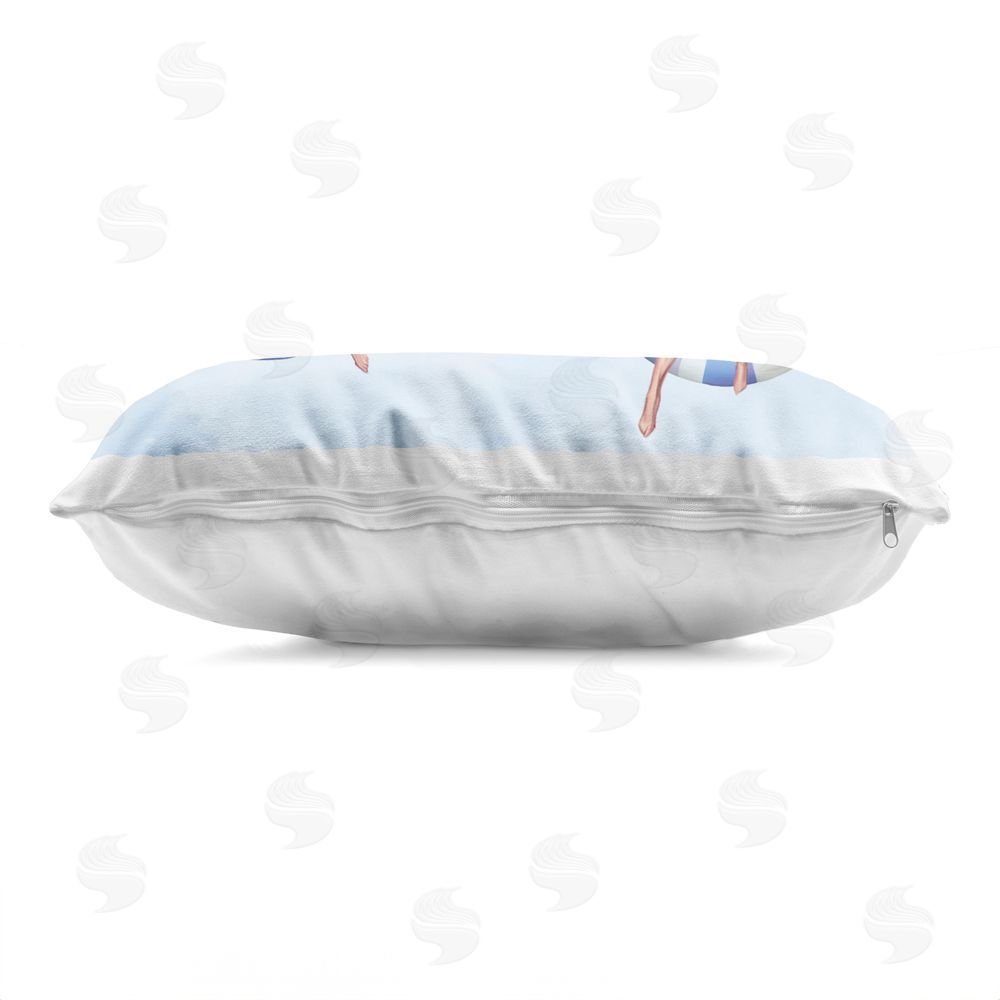 Ziwei Li Summer Sunbathing Trio Indoor Plush Polyester Lumbar Pillow Zipper Detail
