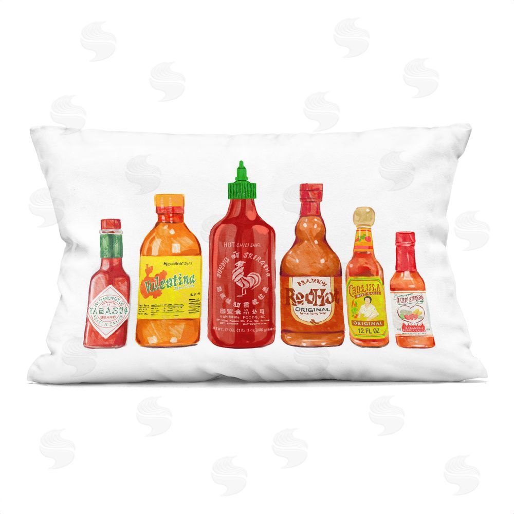 Ziwei Li Hot Sauce Bottle Collection Indoor Plush Polyester Lumbar Pillow
