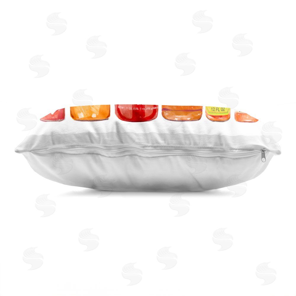 Ziwei Li Hot Sauce Bottle Collection Indoor Plush Polyester Lumbar Pillow Zipper Detail