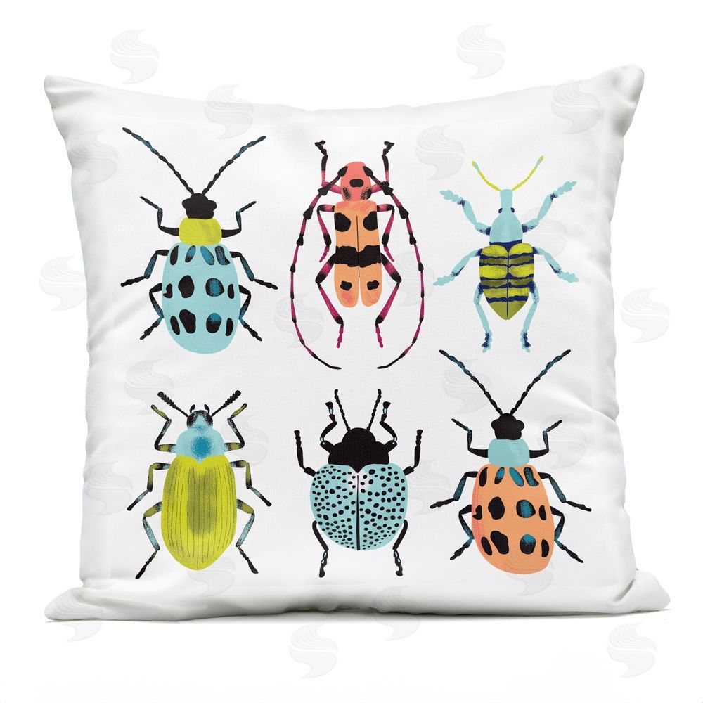 Metka Hiti Beetles & Bugs Collection Outdoor Quick-Dry Polyester Square Throw Pillow
