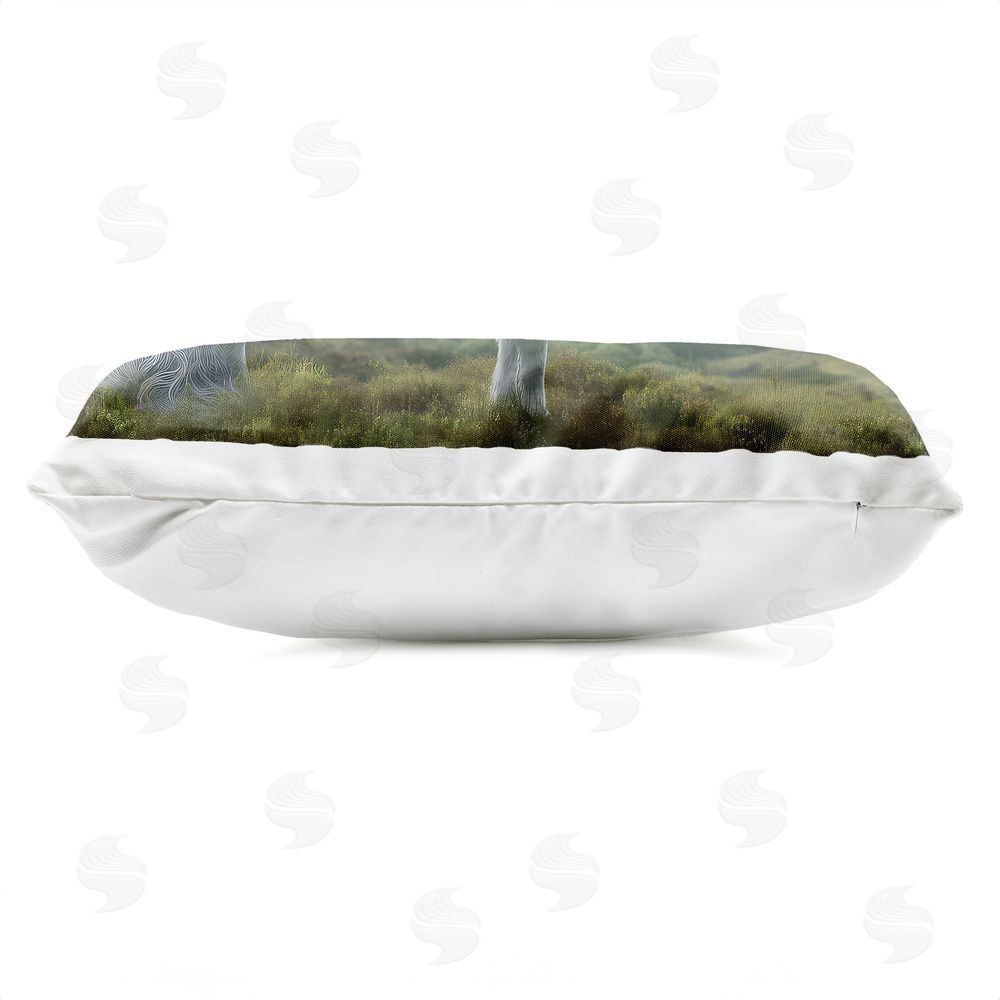 The Wands Want Elegant Celtic Unicorn Outdoor Quick-Dry Polyester Lumbar Pillow Zipper Detail