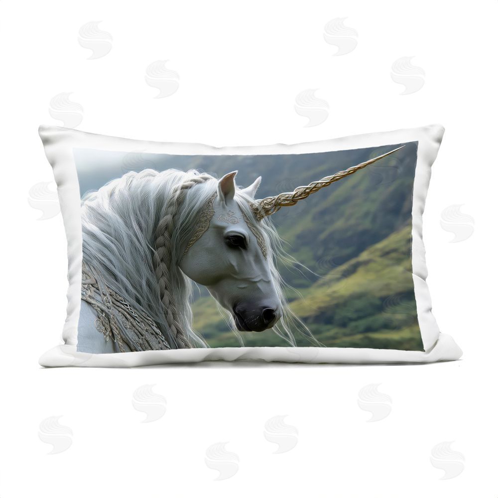 The Wands Want Celtic Unicorn Braided Mane Outdoor Quick-Dry Polyester Lumbar Pillow
