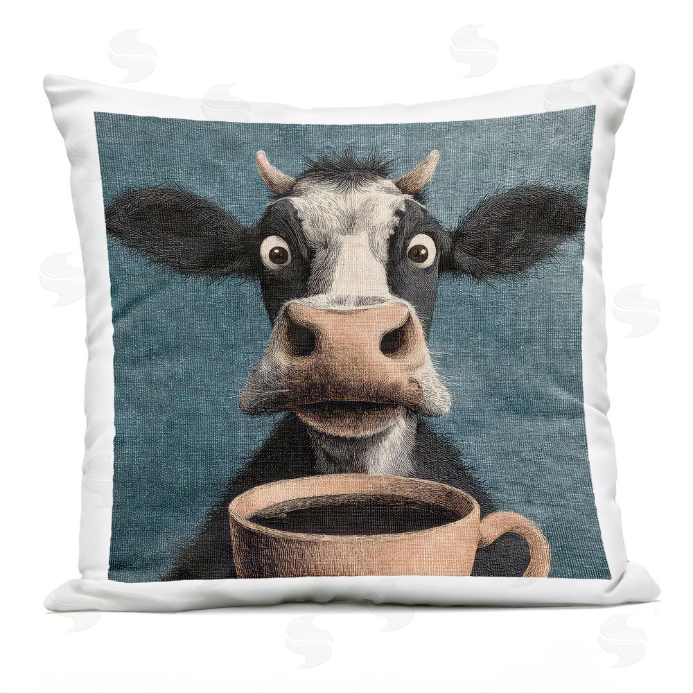 The Wands Want Grumpy Cow & Coffee Outdoor Quick-Dry Polyester Square Throw Pillow