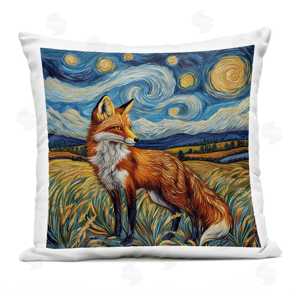 The Wands Want Swirling Impressionist Fox Outdoor Quick-Dry Polyester Square Throw Pillow