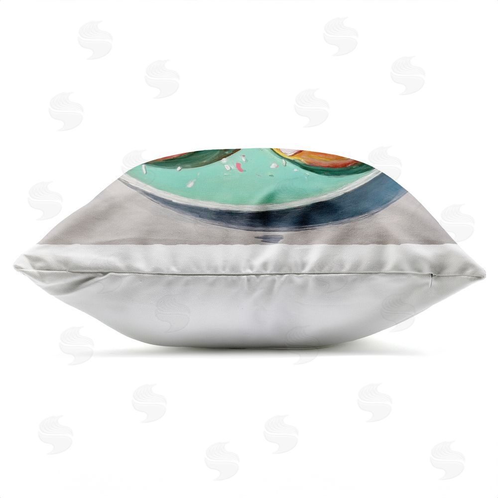 Tina LeCour Pink Frosted Donuts Outdoor Quick-Dry Polyester Square Throw Pillow Zipper Detail