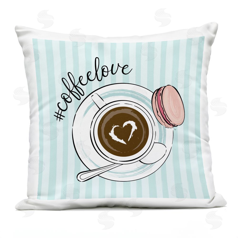 Martina Pavlova Coffee Love Hashtag Outdoor Square Printed Throw Pillow