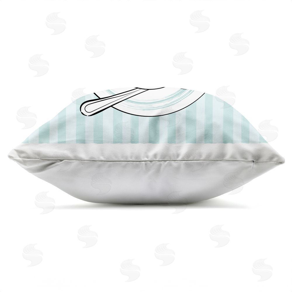 Martina Pavlova Coffee Love Hashtag Outdoor Square Printed Throw Pillow Side View with Zipper Detail