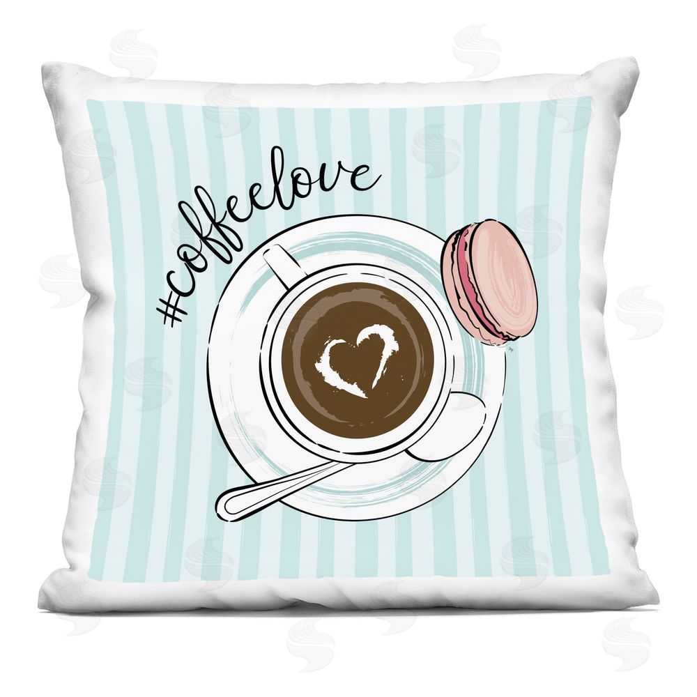 Martina Pavlova Coffee Love Hashtag Square Printed Throw Pillow